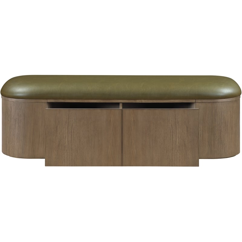 Meridian Furniture Velden Olive Vegan Leather Upholstered Storage Bench