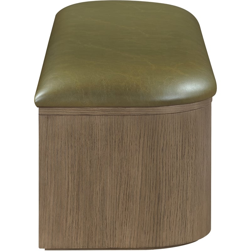 Meridian Furniture Velden Olive Vegan Leather Upholstered Storage Bench