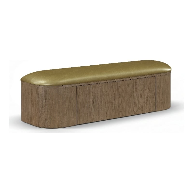 Meridian Furniture Velden Olive Vegan Leather Upholstered Storage Bench