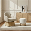 Meridian Furniture Marlowe Beige Linen Textured Fabric Swivel Accent Chair