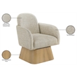 Meridian Furniture Marlowe Beige Linen Textured Fabric Swivel Accent Chair