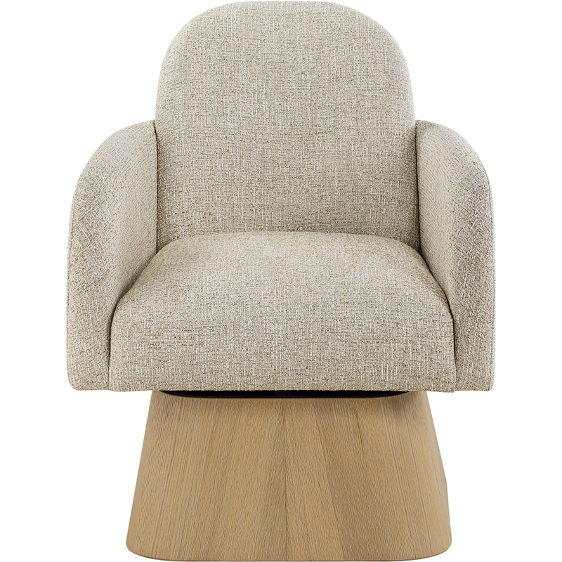Meridian Furniture Marlowe Beige Linen Textured Fabric Swivel Accent Chair