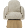 Meridian Furniture Marlowe Beige Linen Textured Fabric Swivel Accent Chair