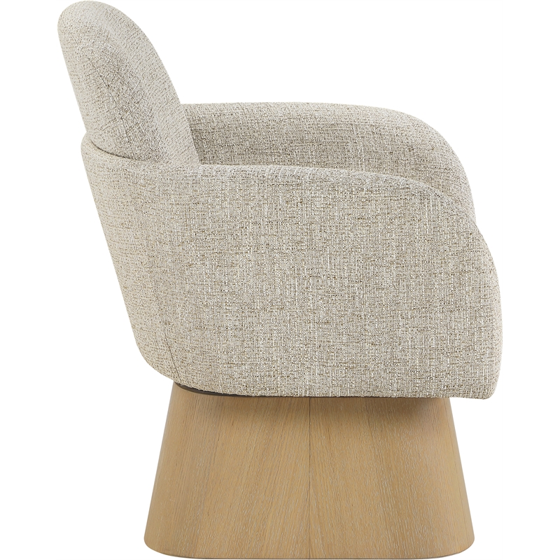 Meridian Furniture Marlowe Beige Linen Textured Fabric Swivel Accent Chair