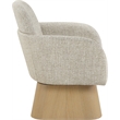 Meridian Furniture Marlowe Beige Linen Textured Fabric Swivel Accent Chair