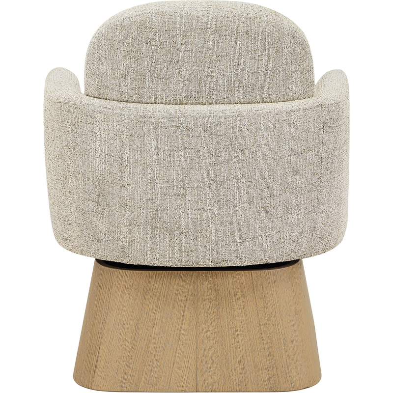 Meridian Furniture Marlowe Beige Linen Textured Fabric Swivel Accent Chair