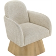 Meridian Furniture Marlowe Beige Linen Textured Fabric Swivel Accent Chair