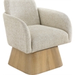 Meridian Furniture Marlowe Beige Linen Textured Fabric Swivel Accent Chair