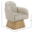 Meridian Furniture Marlowe Beige Linen Textured Fabric Swivel Accent Chair