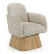 Meridian Furniture Marlowe Beige Linen Textured Fabric Swivel Accent Chair