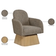 Meridian Furniture Marlowe Brown Linen Textured Fabric Swivel Accent Chair