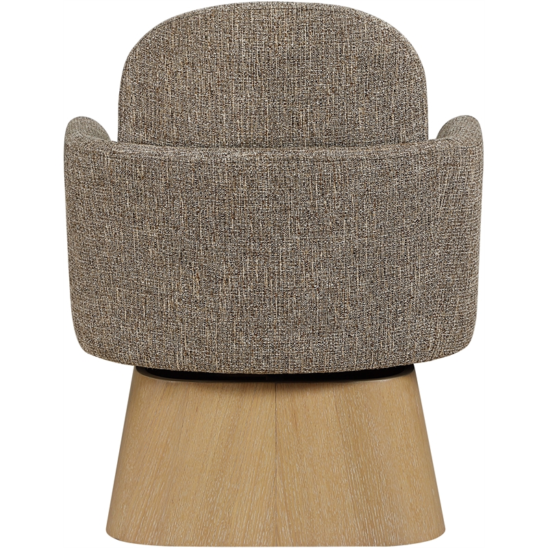Meridian Furniture Marlowe Brown Linen Textured Fabric Swivel Accent Chair