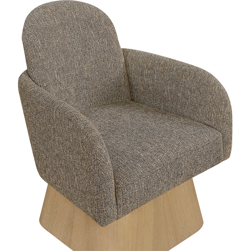 Meridian Furniture Marlowe Brown Linen Textured Fabric Swivel Accent Chair
