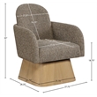 Meridian Furniture Marlowe Brown Linen Textured Fabric Swivel Accent Chair