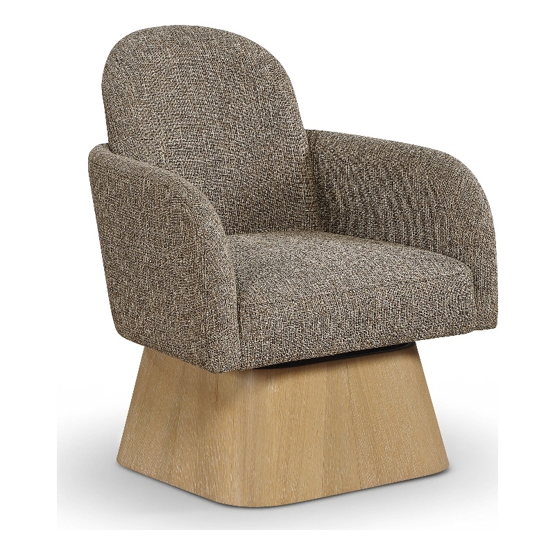 Meridian Furniture Marlowe Brown Linen Textured Fabric Swivel Accent Chair