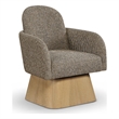 Meridian Furniture Marlowe Brown Linen Textured Fabric Swivel Accent Chair