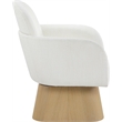 Meridian Furniture Marlowe Cream Linen Textured Fabric Swivel Accent Chair