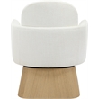 Meridian Furniture Marlowe Cream Linen Textured Fabric Swivel Accent Chair