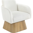 Meridian Furniture Marlowe Cream Linen Textured Fabric Swivel Accent Chair