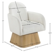 Meridian Furniture Marlowe Cream Linen Textured Fabric Swivel Accent Chair