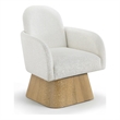 Meridian Furniture Marlowe Cream Linen Textured Fabric Swivel Accent Chair