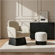 Meridian Furniture Marlowe Beige Linen Textured Fabric Swivel Accent Chair
