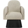 Meridian Furniture Marlowe Beige Linen Textured Fabric Swivel Accent Chair
