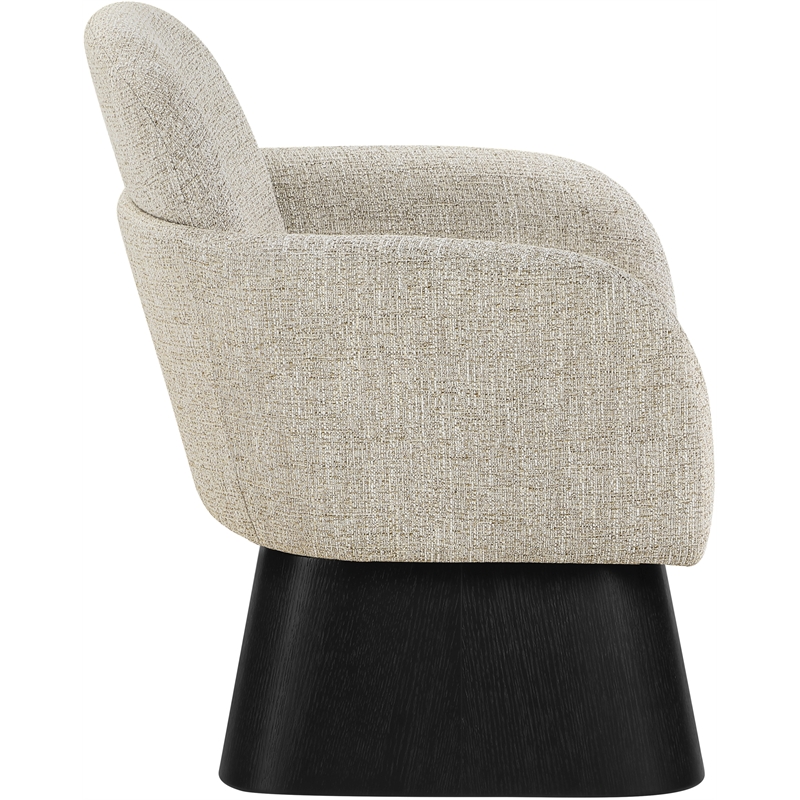 Meridian Furniture Marlowe Beige Linen Textured Fabric Swivel Accent Chair