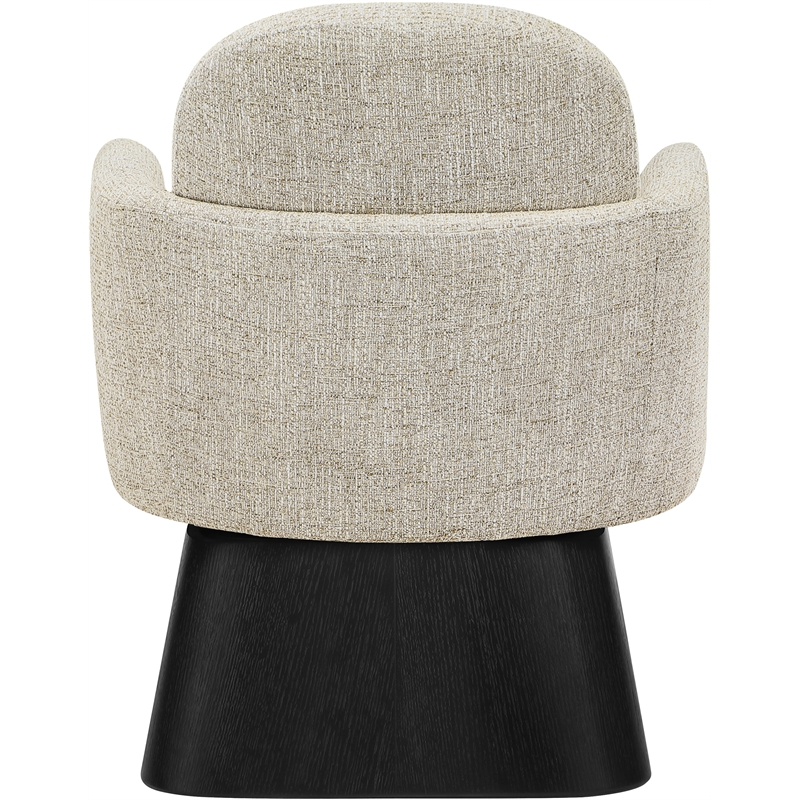 Meridian Furniture Marlowe Beige Linen Textured Fabric Swivel Accent Chair