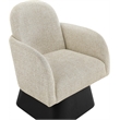 Meridian Furniture Marlowe Beige Linen Textured Fabric Swivel Accent Chair