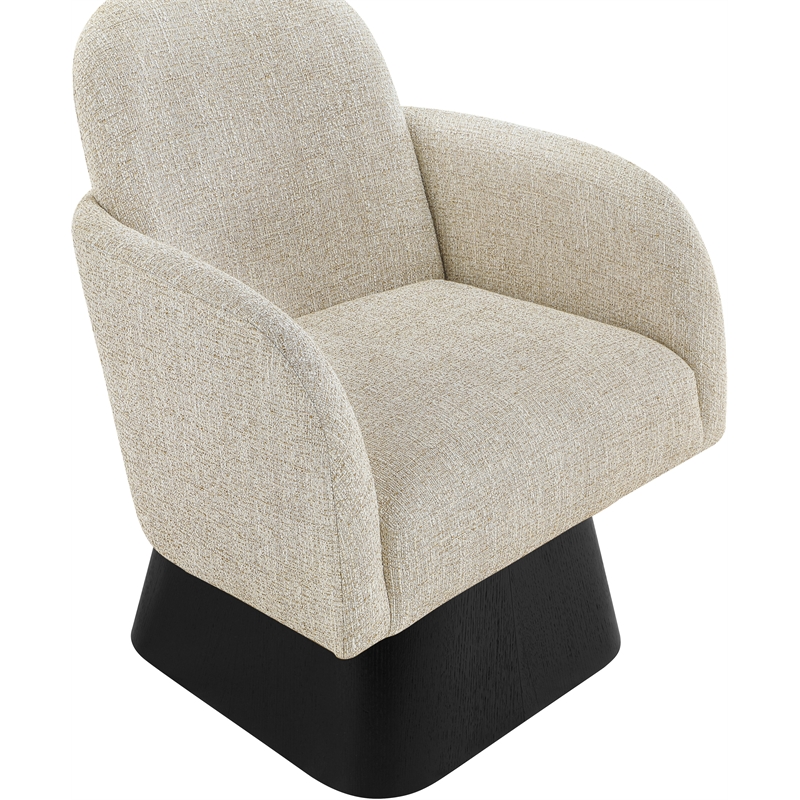 Meridian Furniture Marlowe Beige Linen Textured Fabric Swivel Accent Chair