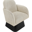 Meridian Furniture Marlowe Beige Linen Textured Fabric Swivel Accent Chair
