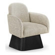 Meridian Furniture Marlowe Beige Linen Textured Fabric Swivel Accent Chair
