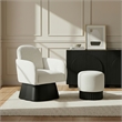 Meridian Furniture Marlowe Cream Linen Textured Fabric Swivel Accent Chair