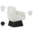 Meridian Furniture Marlowe Cream Linen Textured Fabric Swivel Accent Chair