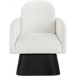 Meridian Furniture Marlowe Cream Linen Textured Fabric Swivel Accent Chair