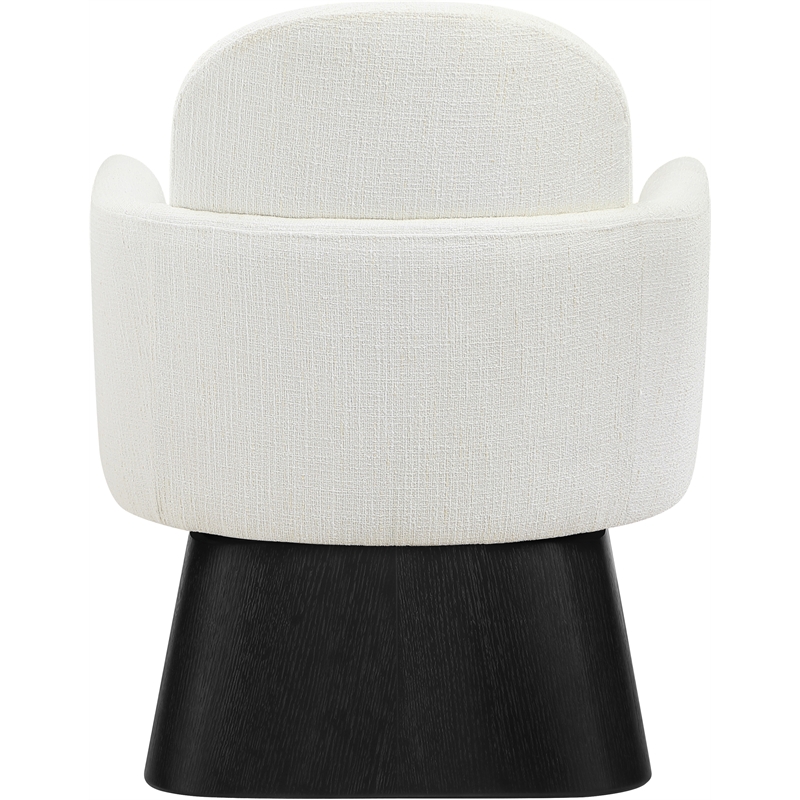 Meridian Furniture Marlowe Cream Linen Textured Fabric Swivel Accent Chair