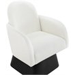 Meridian Furniture Marlowe Cream Linen Textured Fabric Swivel Accent Chair