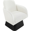 Meridian Furniture Marlowe Cream Linen Textured Fabric Swivel Accent Chair