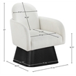 Meridian Furniture Marlowe Cream Linen Textured Fabric Swivel Accent Chair