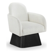 Meridian Furniture Marlowe Cream Linen Textured Fabric Swivel Accent Chair