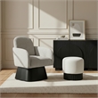 Meridian Furniture Marlowe Grey Linen Textured Fabric Swivel Accent Chair