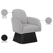 Meridian Furniture Marlowe Grey Linen Textured Fabric Swivel Accent Chair