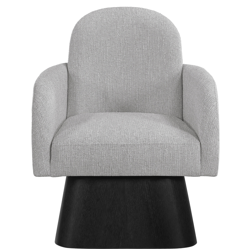 Meridian Furniture Marlowe Grey Linen Textured Fabric Swivel Accent Chair
