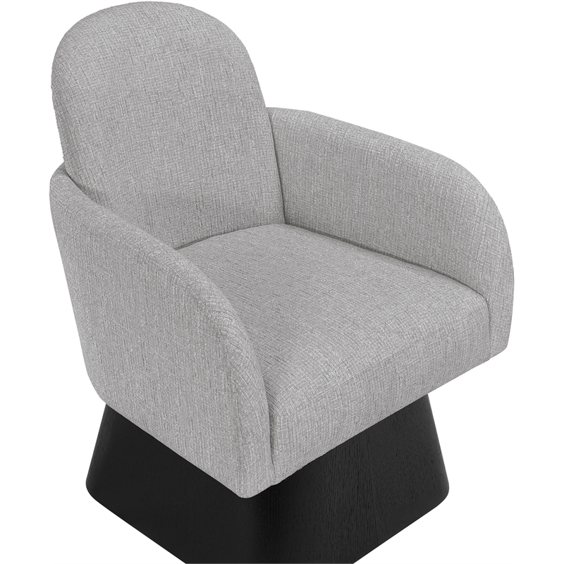 Meridian Furniture Marlowe Grey Linen Textured Fabric Swivel Accent Chair