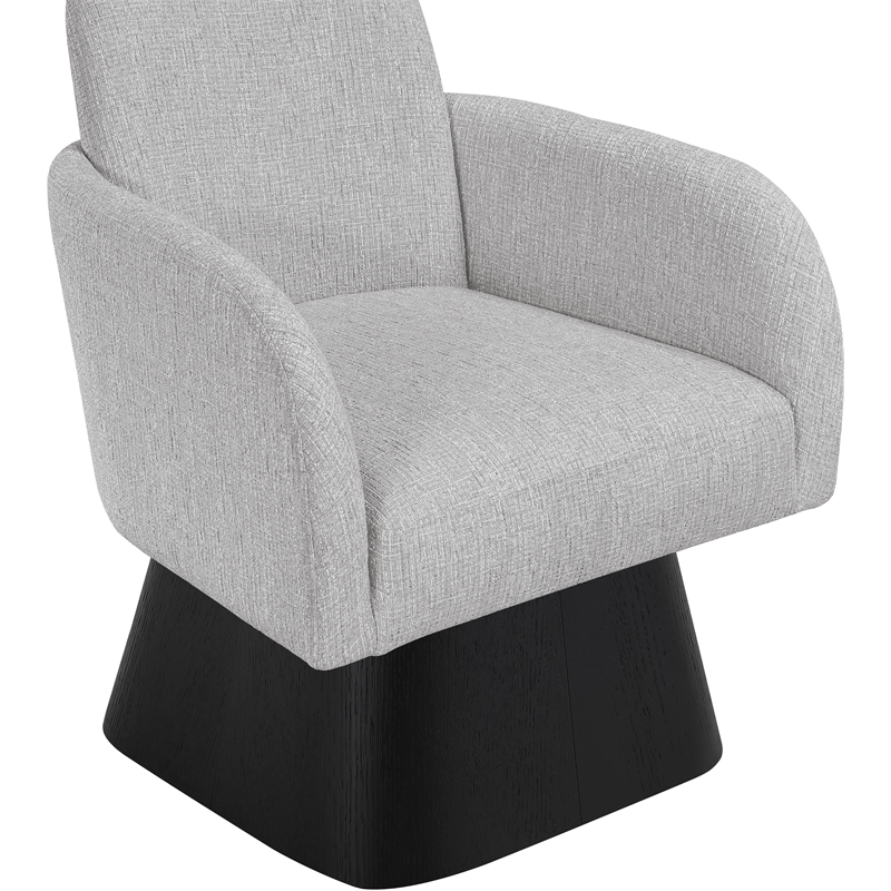 Meridian Furniture Marlowe Grey Linen Textured Fabric Swivel Accent Chair