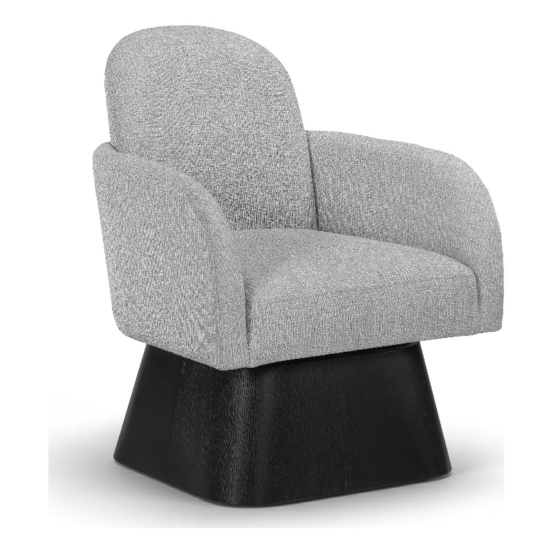 Meridian Furniture Marlowe Grey Linen Textured Fabric Swivel Accent Chair