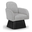 Meridian Furniture Marlowe Grey Linen Textured Fabric Swivel Accent Chair