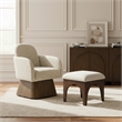 Meridian Furniture Marlowe Beige Linen Textured Fabric Swivel Accent Chair