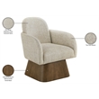 Meridian Furniture Marlowe Beige Linen Textured Fabric Swivel Accent Chair